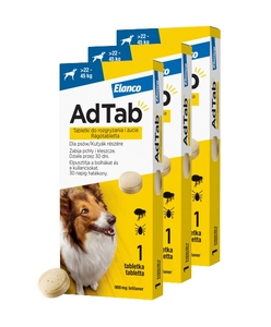 ELANCO 3xAdTab 900mg tabletki na pchły i kleszcze dla psów >22 - 45 kg
