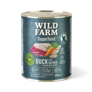 WILD FARM Superfood Duck (Kaczka z komosą ryżową, marchewką i ziołami) 800g bezzbożowa karma dla psa