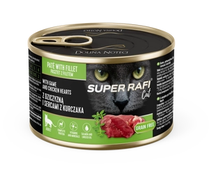 DOLINA NOTECI Super Rafi Cat P&F z dziczyzną i sercami z kurczaka 185g