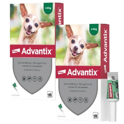 Advantix - dla psów do 4kg 2x(pipeta 0,4ml)