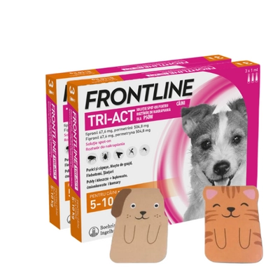 FRONTLINE Tri-Act S 5-10kg (pipeta 3 x 1ml) X2 + Zakładka magnetyczna GRATIS!