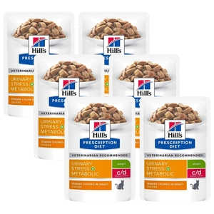 HILL'S PD Prescription Diet Feline c/d Urinary Stress + Metabolic Kurczak 6x85g saszetka