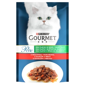 Purina Gourmet Perle Karma dla kotów mini fileciki w sosie z wołowiną i marchewką 85g