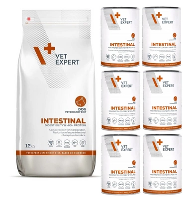 VETEXPERT Dog Intestinal 12kg + Intestinal 6x400g