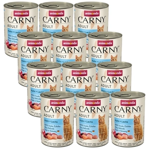 ANIMONDA Cat Carny Adult smak: kurczak i łosoś 12x400g