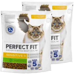 PERFECT FIT (Sensitive 1+) 2x750g Bogaty w indyka - sucha karma dla kota z wrażliwym układem trawiennym