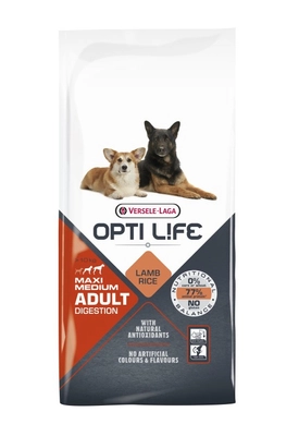 VERSELE-LAGA Opti Life Adult Digestion Medium&Maxi 12,5kg\ Opakowanie uszkodzone (5323,6366,6415) !!! 