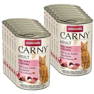 ANIMONDA Cat Carny Adult smak: wołowina, indyk i krewetki 12 x 400g