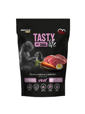 Tasty Dogs Life Junior Danie z cielęciną w galaretce 500g