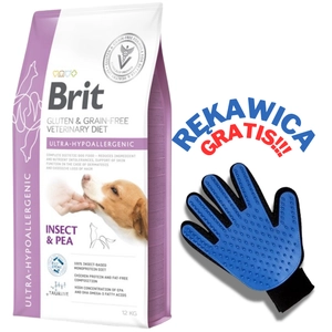 BRIT GF Veterinary Diets Dog Ultra-Hypoallergenic Insect 12kg + RĘKAWICA DO CZESANIA GRATIS!!