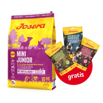 JOSERA Mini Junior 10kg + 3x Mix Treats GRATIS!!