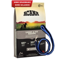 ACANA  Light & Fit Dog 11,4kg + Smycz pleciona gruba 120cm