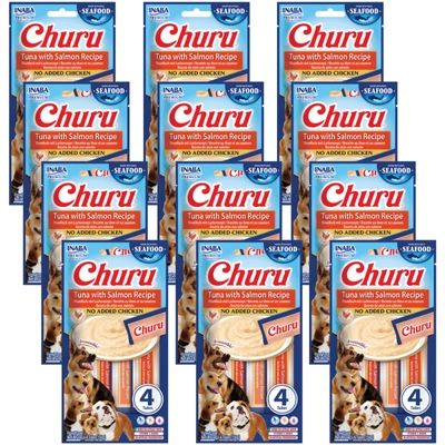 INABA Dog Churu (fish based) Tuna Salmon 12x(4x14g)