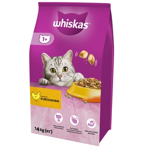 WHISKAS Adult 12kg - sucha karma dla dorosłego kota, z pysznym kurczakiem Opakowanie uszkodzone (5294,235) !!!!
