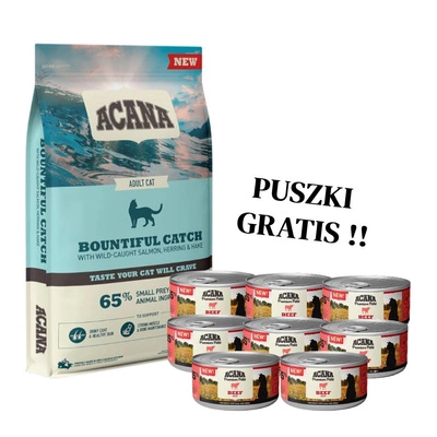 ACANA Bountiful Catch Cat 4,5kg +  8szt. Acana Pate BEEF 85g GRATIS!!