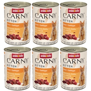 ANIMONDA Cat Carny Kitten smak: wołowina, drób 6x400g