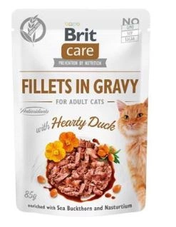 BRIT CARE Cat  Pouches Fillets in Gravy with Hearty Duck 85g