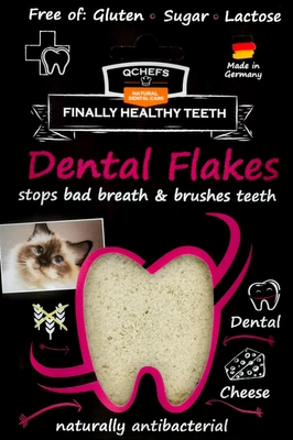 QCHEFS CAT Dental Flakes do higieny jamy ustnej dla KOTA 80g