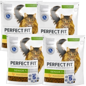 PERFECT FIT (Senior 7+) 4x750g Bogaty w kurczaka - sucha karma dla kota starszego