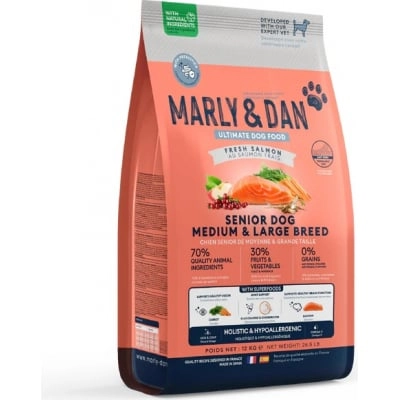 Marly & Dan Senior Dog Medium & Large Breed Fresh Salmon Holistic & Hypoallergenic 12kg sucha karma