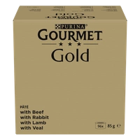 Purina Gourmet Gold Mus mix 96x85g (wołowina, królik, jagnięcina, cielęcina)