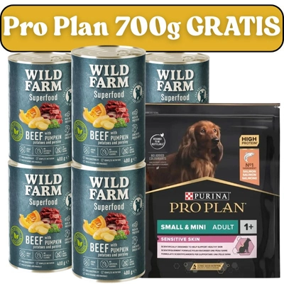 WILD FARM Superfood Beef 6x400g bezzbożowa karma dla psa