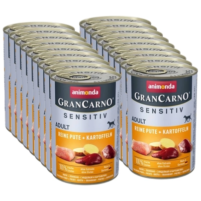 ANIMONDA GranCarno Sensitiv  Adult Dog smak: Indyk + ziemniaki 18x400g