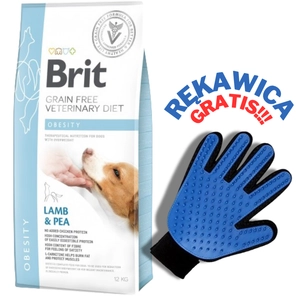Brit GF veterinary diets dog Obesity 12 kg + RĘKAWICA DO CZESANIA GRATIS!!