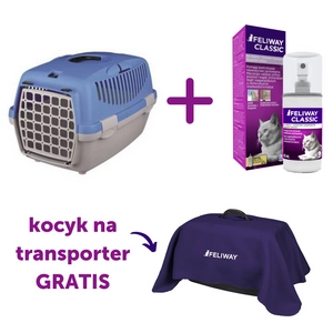TRIXIE Box transportowy CAPRI 32x31x48cm niebieski+ Feliway Spray 60ml + kocyk GRATIS!