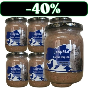 Leopold Karma mięsna z kurczakiem dla kotów 6x500g (Słoik)