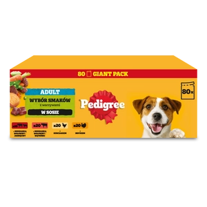 PEDIGREE® Adult Karma mokra dla dorosłych psów, Wybór Smaków w Sosie, 80 x 100 g