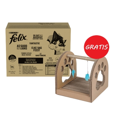 FELIX Fantastic Karma dla kotów wybór smaków w galaretce 120x85g +  Drapak Fun Park GRATIS!!