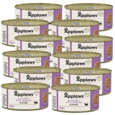 Applaws Cat Makrela i sardynki 12x70g PUSZKA