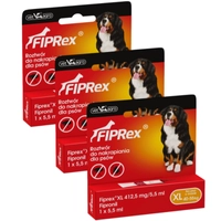Fiprex XL, 412,5 mg/5,5 ml, roztwór do nakrapiania dla psów (3szt)