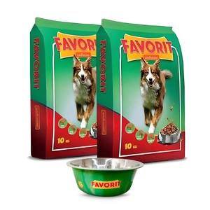 Favorit Karma sucha dla psa z wołowiną 2x10kg + miska GRATIS !!!