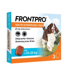 Frontpro tabletki na pchły i kleszcze L 68mg 10-25kg x 3tabl