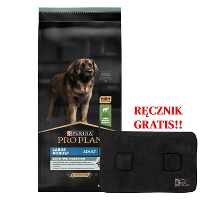 PRO PLAN Sensitive Digestion Large Robust Adult Karma dla psów bogata w jagnięcinę 14kg + Ręcznik dla psa GRATIS!!