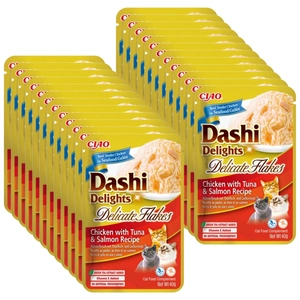 INABA Dashi Delights Delicate Flakes Chicken with Tuna & Salmon Recipe 24x40g