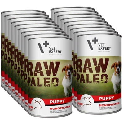 Vetexpert Raw Paleo Puppy Beef 18x400g - wołowina puszka 