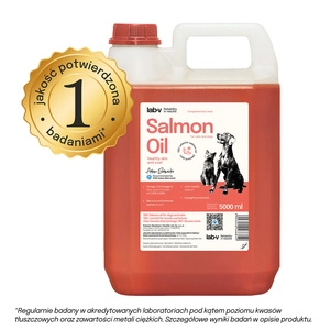 Lab-v Olej z Łososia 100% Dla Psa i Kota w Każdym Wieku 5000 ml Tłoczony Na Zimno