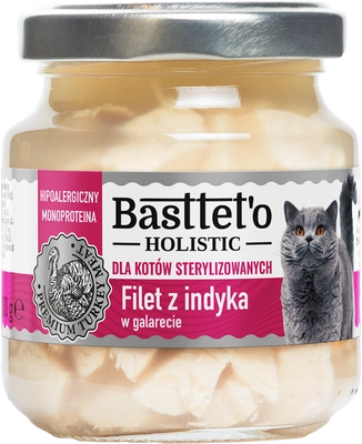 Basttet'o Holistic filet z indyka w galerecie dla kotów sterylizowanych 130g