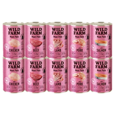 WILD FARM Pate Mix smaków 10x400g