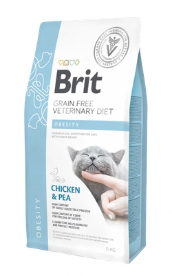 Brit gf veterinary diets cat Obesity 5kg / Opakowanie uszkodzone (4534) !!!
