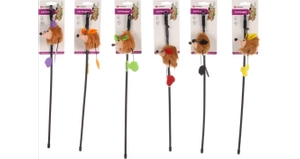 FLAMINGO- Wędka dźwiękowa z kocimiętką dla kota jeż