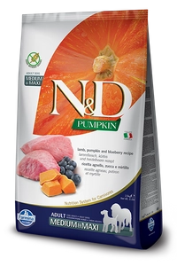 Farmina N&D Pumpkin Grain Free canine LAMB & BLUEBERRY ADULT MEDIUM & MAXI 12kg Opakowanie uszkodzone (3045)