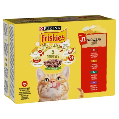 PURINA Friskies Cat mięso w sosie MIX smaków 12x85g