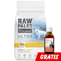 Vetexpert Raw Paleo Turkey Adult Medium/ Large 10kg + Lab-V Olej z Łososia Tłoczony Na Zimno Gratis