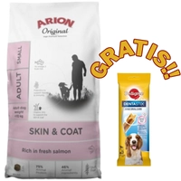 ARION Original Skin & Coat Adult Salmon and Rice Small Breed 2kg + PEDIGREE DentaStix GRATIS!!
