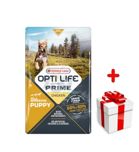 VERSELE-LAGA Opti Life Prime Puppy 2,5kg - karma bezzbożowa dla szczeniąt z kurczakiem + niespodzianka dla psa GRATIS!