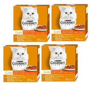 Purina Gourmet Gold kawałki w sosie mix(kaczka, pstrąg, królik, cielęcina) 32x85g